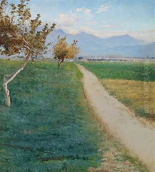 Landskab Med En Gangsti. Pompei Oil Painting by Laurits Andersen Ring