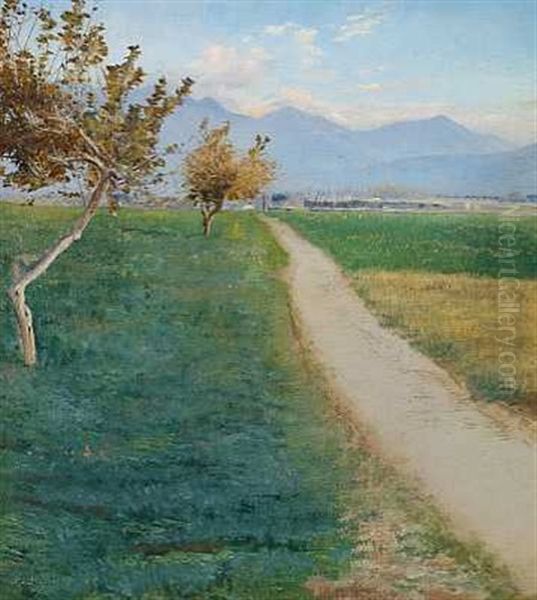 Landskab Med En Gangsti. Pompei Oil Painting by Laurits Andersen Ring