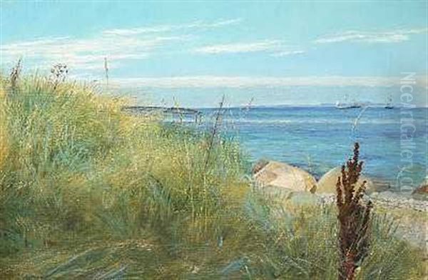 Strandmotiv Med Marehalm Oil Painting by Laurits Andersen Ring