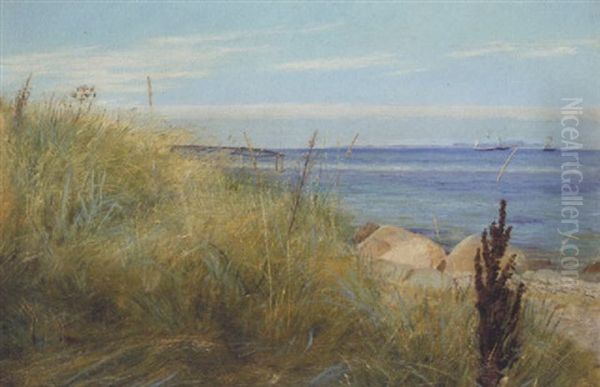 Strandmotiv Med Marehalm Oil Painting by Laurits Andersen Ring