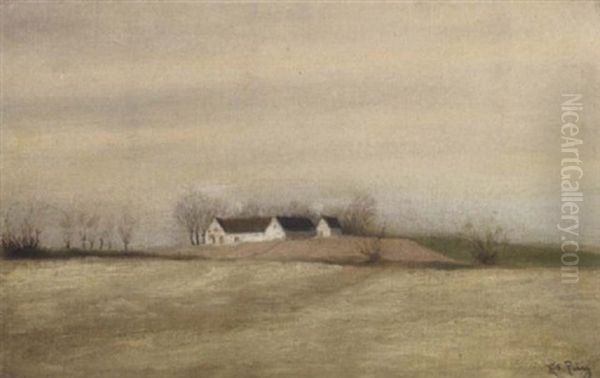 Efterarslandskab Med Gard Oil Painting by Laurits Andersen Ring