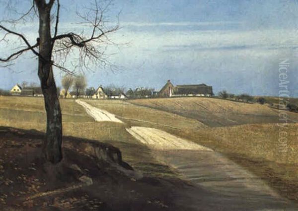 For+rslandskab Med Vej Mod En Landsby Oil Painting by Laurits Andersen Ring