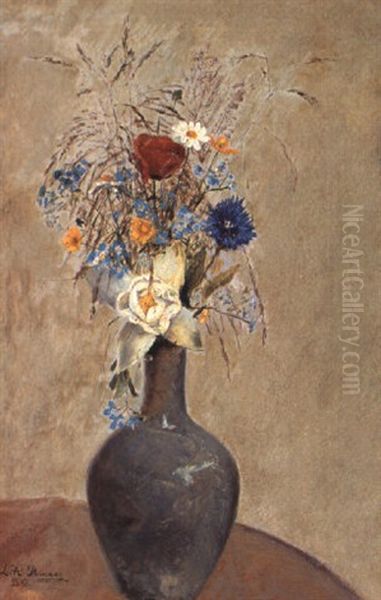 Krukke Med Sommerblomster Oil Painting by Laurits Andersen Ring