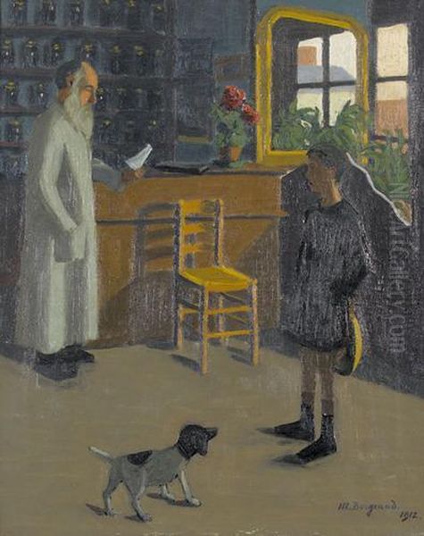 La Pharmacie Oil Painting by Marius Borgeaud