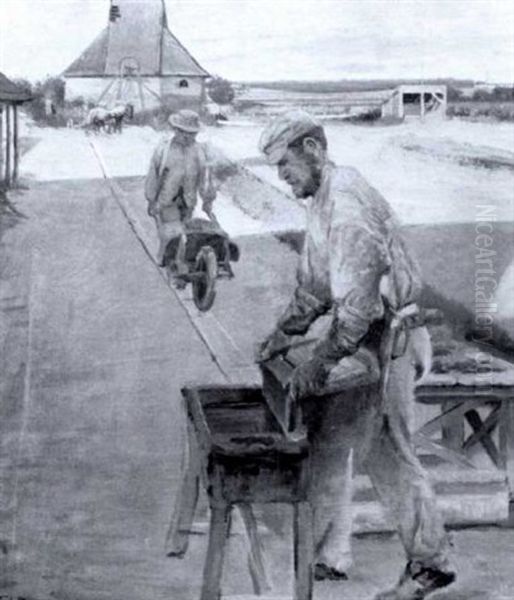 Les Travaux Des Champs Oil Painting by Laurits Andersen Ring