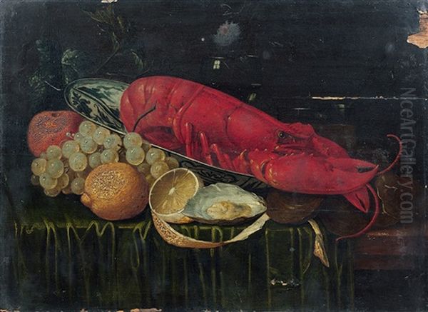 Nature Morte Au Homard Dans Un Plat Wanli Oil Painting by Pieter de Ring