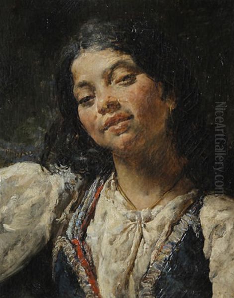 A Spanish Beauty Oil Painting by Paul Rink