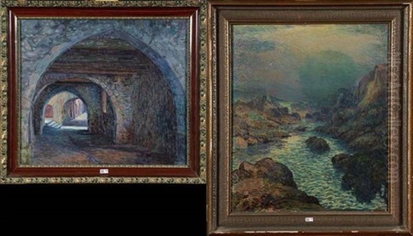 Cote Rocheuse (+ Le Vieux Passage, Oil On Canvas, Smllr; 2 Works) Oil Painting by Lucien Rion