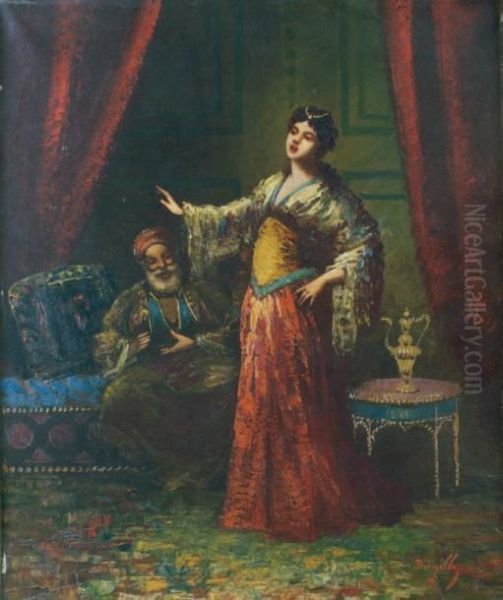 La Chanteuse Du Harem Oil Painting by Frederic Borgella