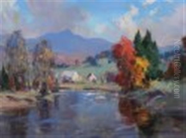 Autumn On The Devil's River Oil Painting by Eric Riordon