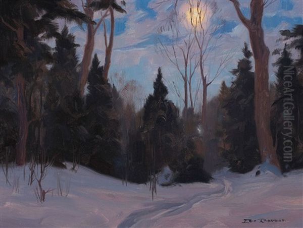 Laurentians, Forest In Winter Oil Painting by Eric Riordon