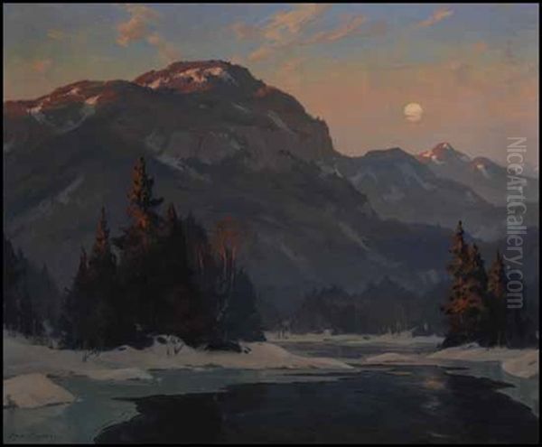 Moonrise At Sundown Oil Painting by Eric Riordon