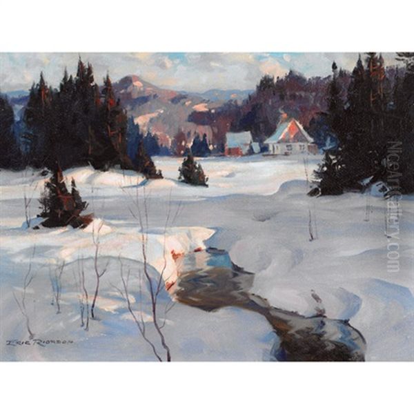 Late Afternoon, Ste. Adele Country Oil Painting by Eric Riordon