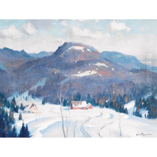 Winter Afternoon, St. Adele Country Oil Painting by Eric Riordon