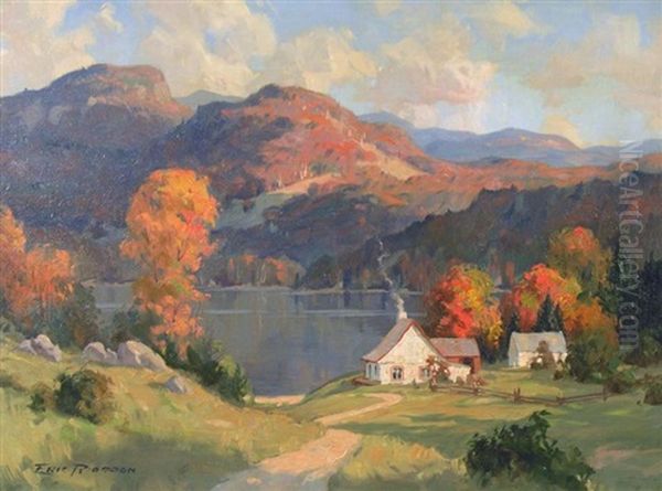 The Still Lake, Laurentides Oil Painting by Eric Riordon