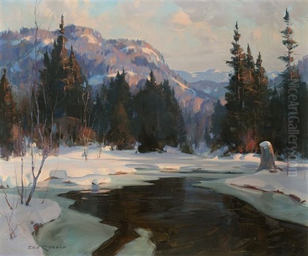 Evening On The Cache River Oil Painting by Eric Riordon