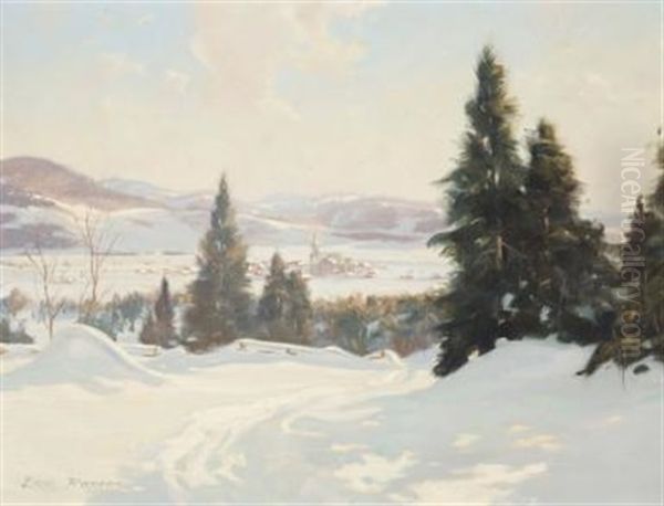 Glimpse Of St. Sauveur, Laurentians, Que Oil Painting by Eric Riordon