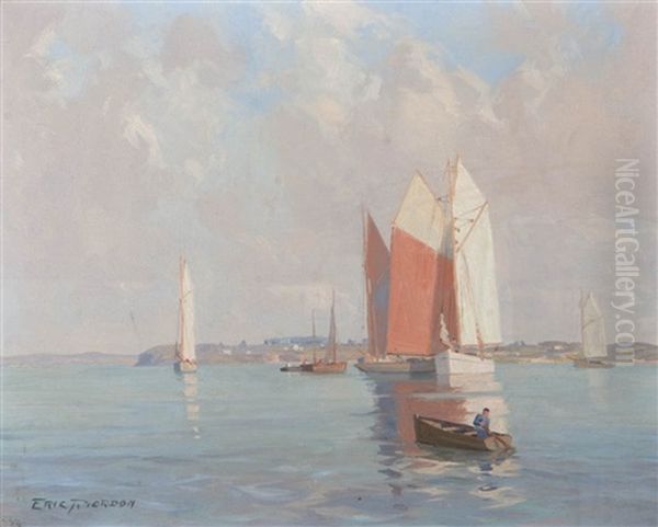 Harbour View Oil Painting by Eric Riordon