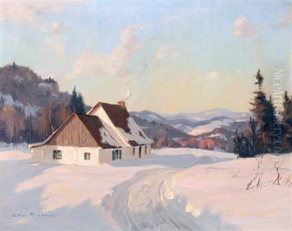 A Winter Afternoon, Laurentians Oil Painting by Eric Riordon