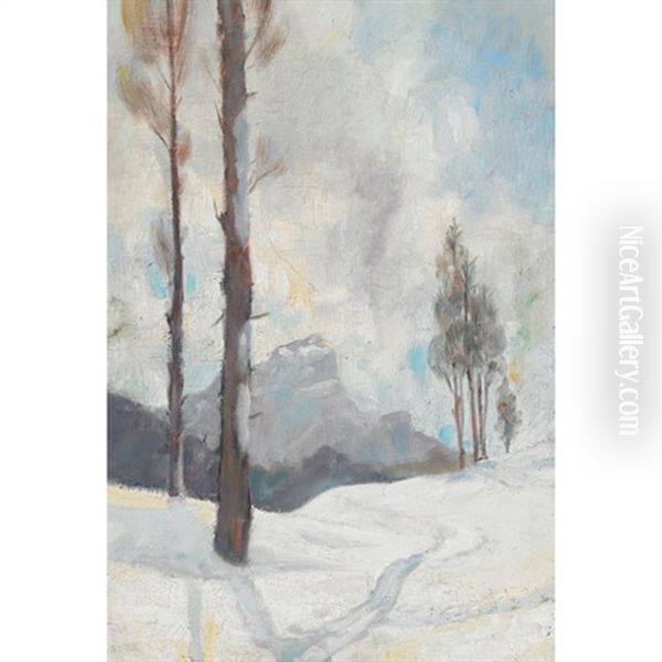 Hiver, Laurentides Oil Painting by Eric Riordon