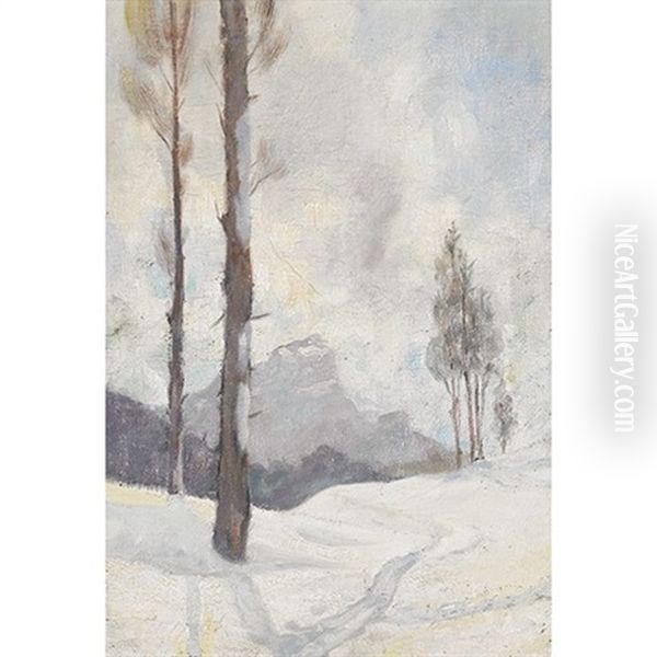 Hiver, Laurentides Oil Painting by Eric Riordon