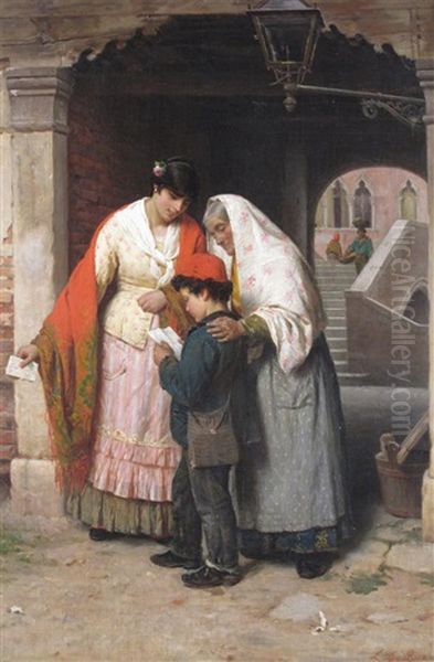 The Messenger Boy, Venice Oil Painting by Luigi da Rios