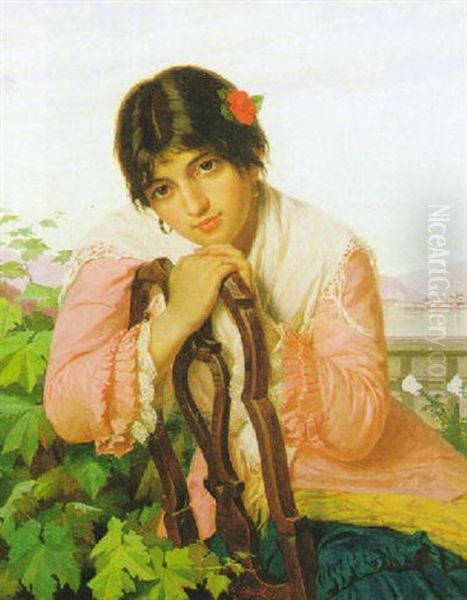 Ragazza Lombarda Oil Painting by Luigi da Rios