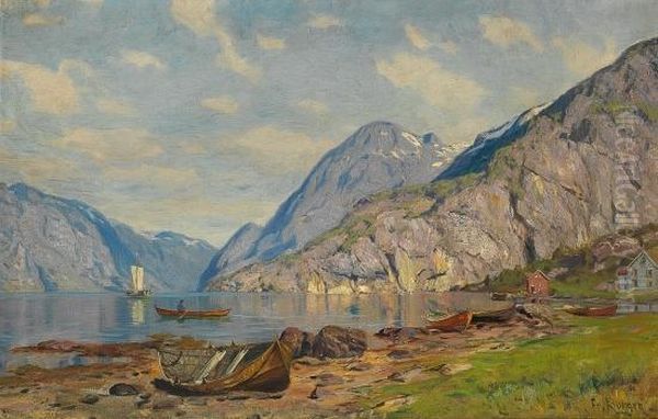 Fra Sogn Oil Painting by Fredrik Borgen