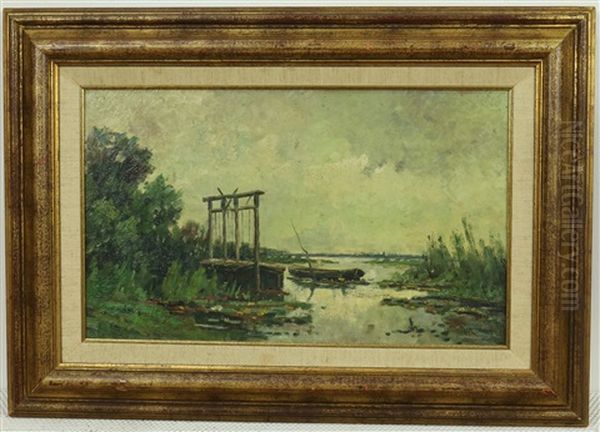 Roeiboot Op Een Hollandse Plas Oil Painting by Willem Cornelis Rip