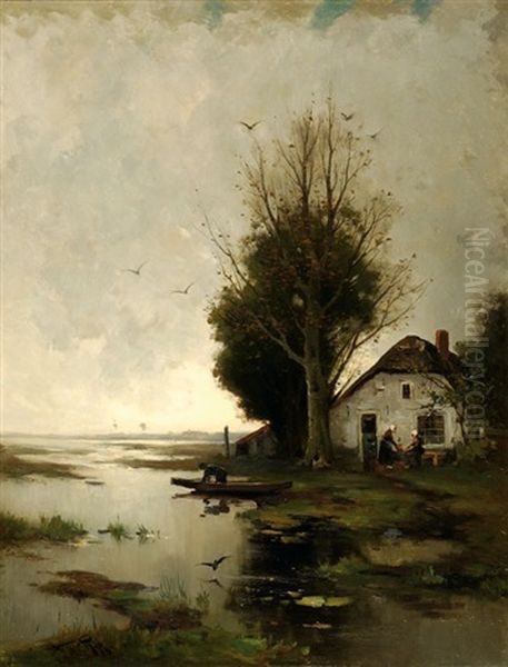 Rainy Autumn Day Oil Painting by Willem Cornelis Rip