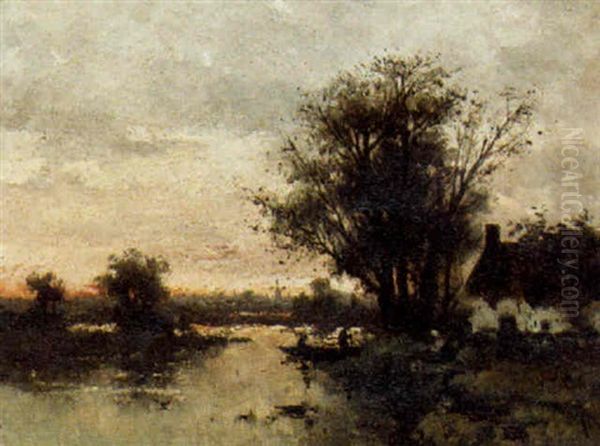 Avondstond Oil Painting by Willem Cornelis Rip