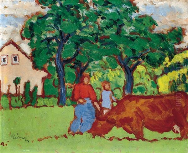 My Garden In Kaposvar Oil Painting by Jozsef Rippl-Ronai