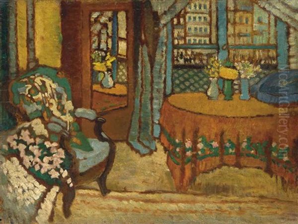 Interieur D'un Salon Parisien (apres-midi) Oil Painting by Jozsef Rippl-Ronai