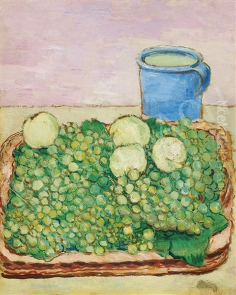 Still-life With Grapes Oil Painting by Jozsef Rippl-Ronai