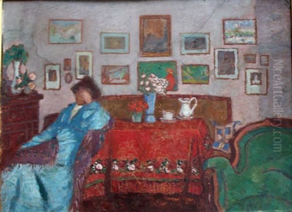 Scene D'interieur Oil Painting by Jozsef Rippl-Ronai