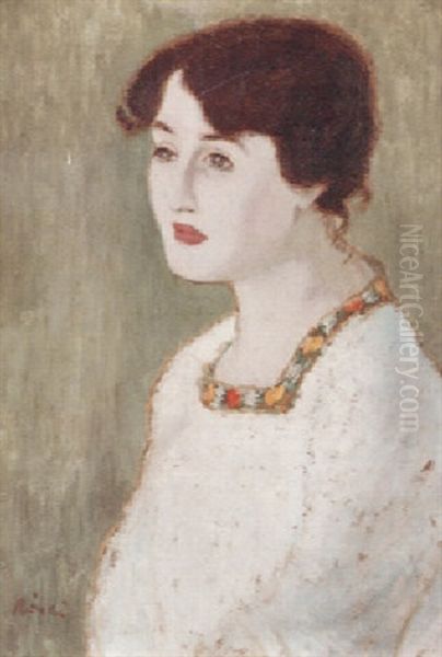 Portrait De Femme Oil Painting by Jozsef Rippl-Ronai