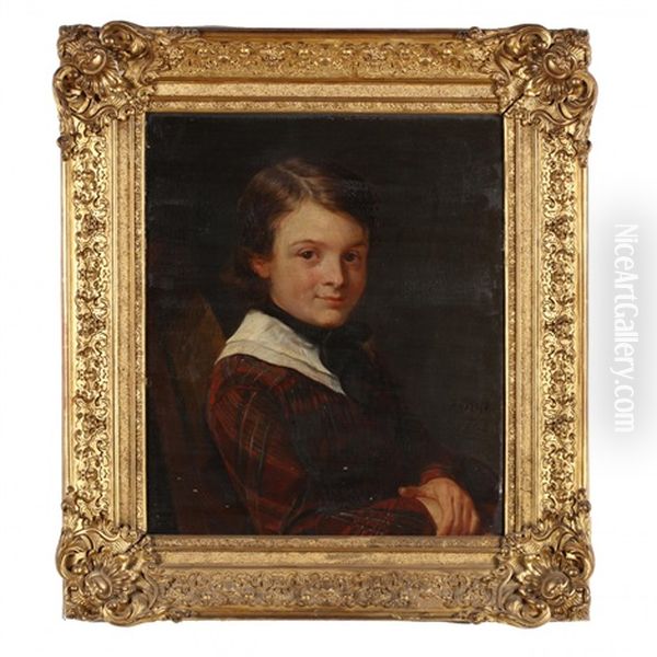 Portrait Of A Young Boy Oil Painting by Francois Riss