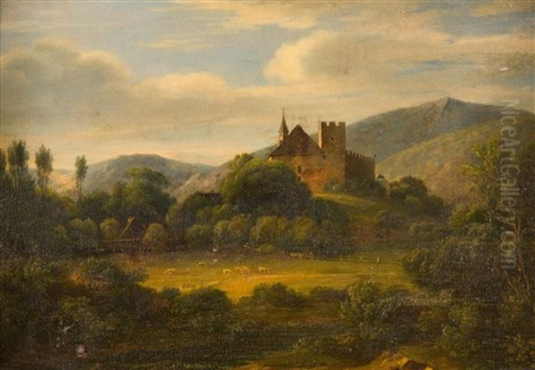 Landschaft Mit Einer Burg Oil Painting by Christoph (Johann Christoph) Rist