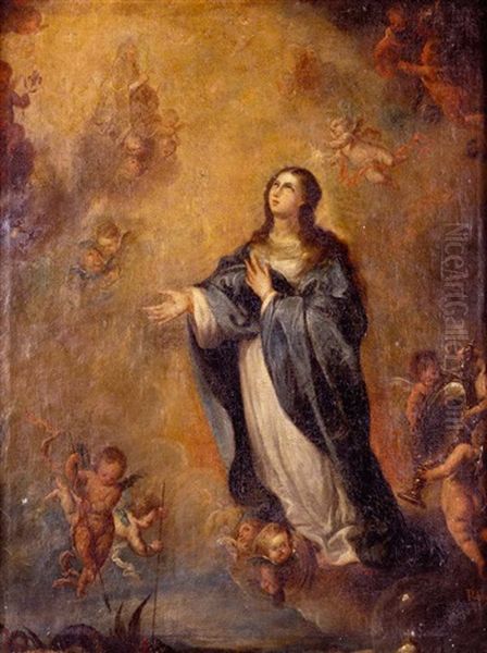 Inmaculada Oil Painting by Jose Risueno