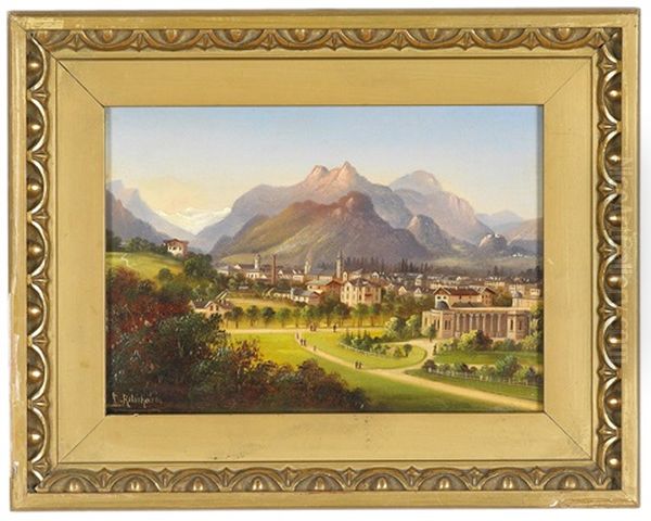 Ansicht Aus Bad Reichenhall Oil Painting by Louis Ritschard