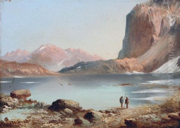 Lac De L'echaude En Oisans Oil Painting by Louis Ritschard