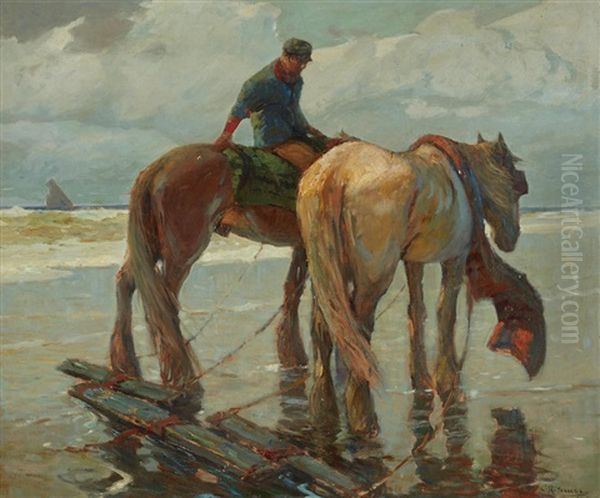 Toilers, Katwijk, Holland Oil Painting by William Ritschel