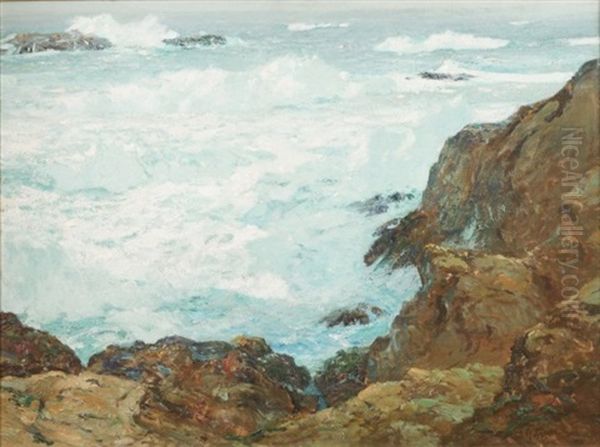 Rockbound Coast Oil Painting by William Ritschel