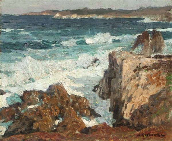 A Morning On California Coast Oil Painting by William Ritschel