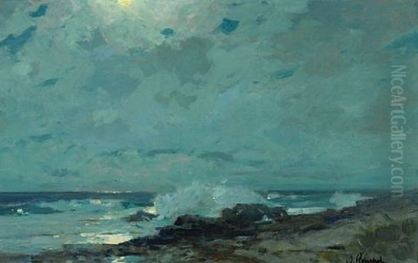 Moonlit Shore, Carmel Oil Painting by William Ritschel