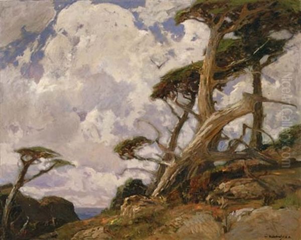 Windswept Cypress, Point Lobos Oil Painting by William Ritschel