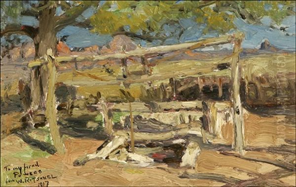 Old Favian Well - Tucson, Arizona Oil Painting by William Ritschel