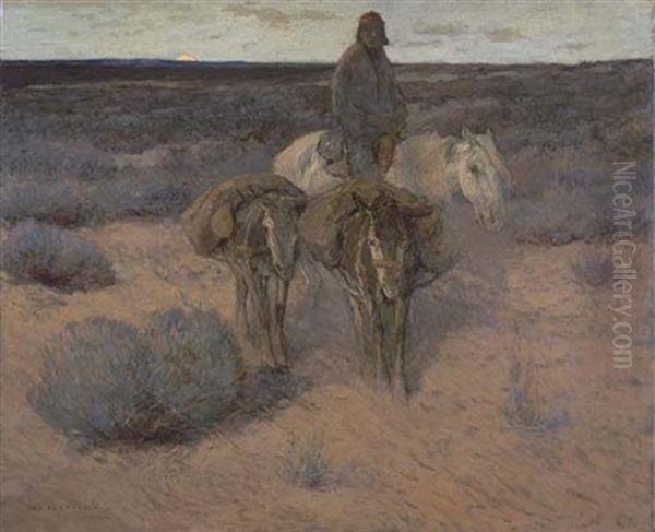 Desert Wanderer, Navajo Oil Painting by William Ritschel