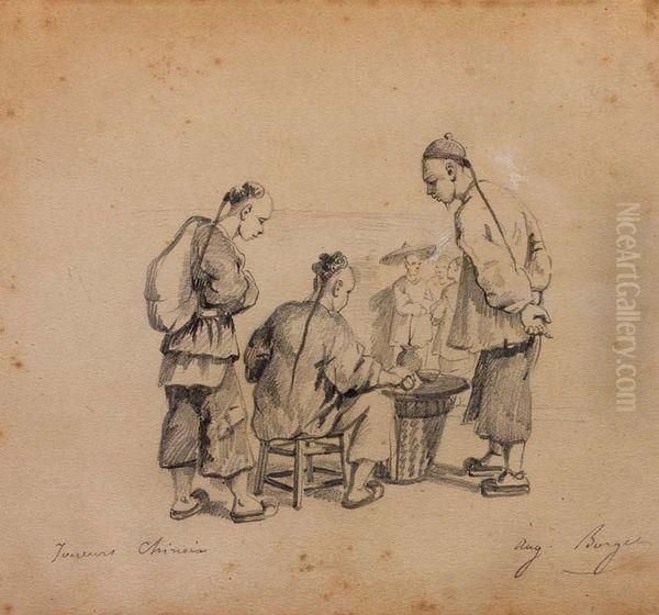 Un Album Comprenant Onze Dessins Oil Painting by Auguste Borget