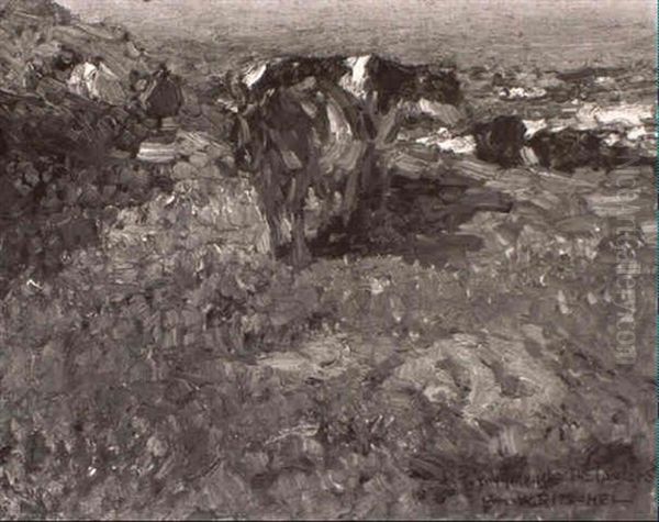 Cows Near The Shore Oil Painting by William Ritschel